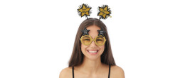 Lunettes "Happy New Year" noir et or pour adulte en vente à Be Happy