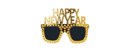 Paire de lunettes "Happy new year" couleur or pour adulte en vente à Be Happy, boutique de fête et accessoire réveillon