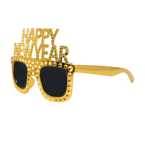 Paire de lunettes "Happy new year" couleur or pour adulte en vente à Be Happy, boutique de fête et accessoire réveillon