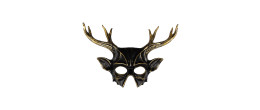 Masque bois de cerf noir et doré pour adulte en vente pour se déguiser en créature de la foret.