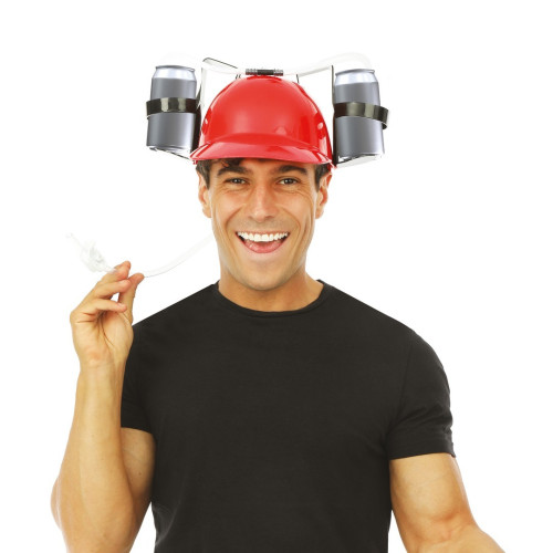 Casque à bière antisoif rouge