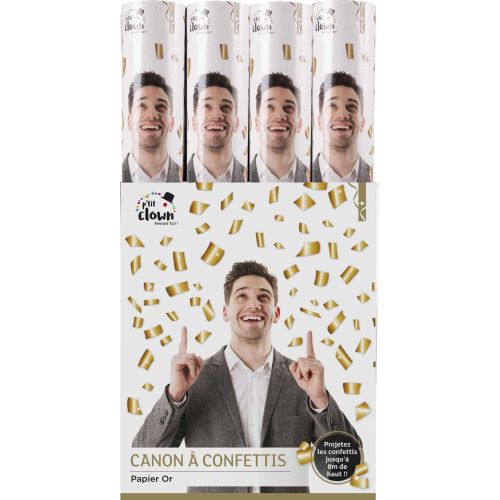 Canon à confettis doré 40cm