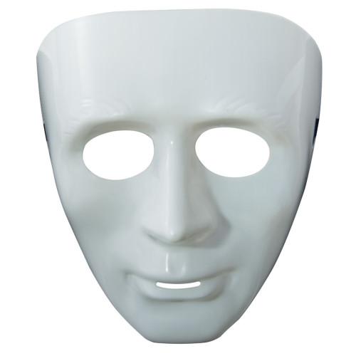 Masque blanc neutre rigide adulte en vente chez Be Happy, masque théâtre, masque atelier