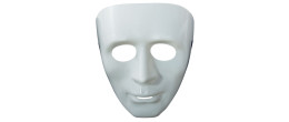 Masque blanc neutre rigide adulte en vente chez Be Happy, masque théâtre, masque atelier