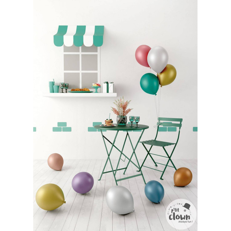 10 Ballons latex chromé de 30cm en vente chez Be Happy, boutique vente ballon et helium à Paris
