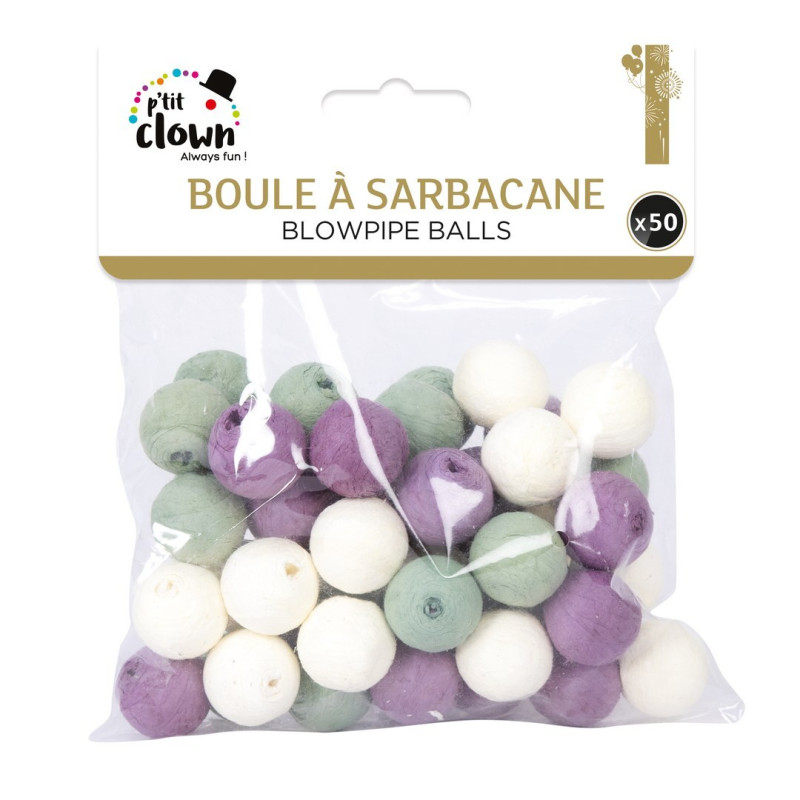 50 boules à sarbacane multicolore