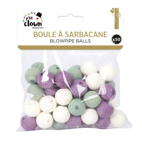 50 boules à sarbacane multicolore