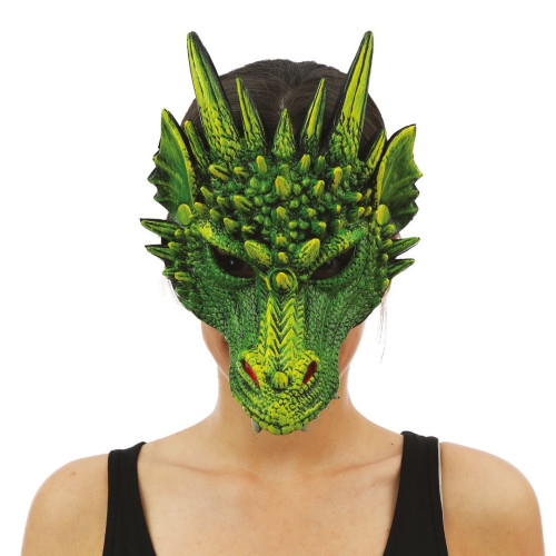 Masque dragon vert latex