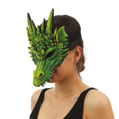 Masque dragon vert latex