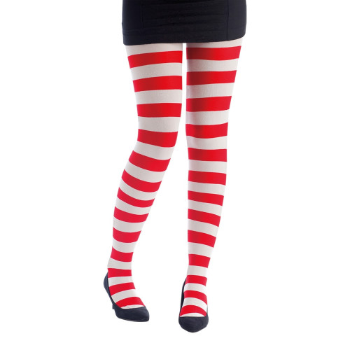 Collant rayé Rouge & Blanc
