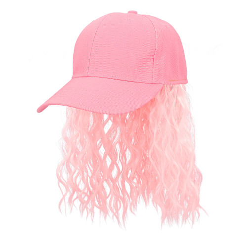 Casquette avec cheveux rose réglable pour adulte en vente chez Be Happy