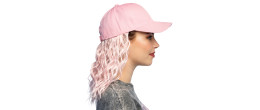 Casquette avec cheveux rose réglable pour adulte en vente chez Be Happy
