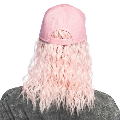Casquette avec cheveux rose réglable pour adulte en vente chez Be Happy
