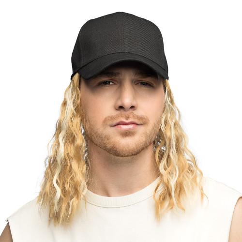 Casquette avec cheveux blond pour adulte en vente chez Be Happy