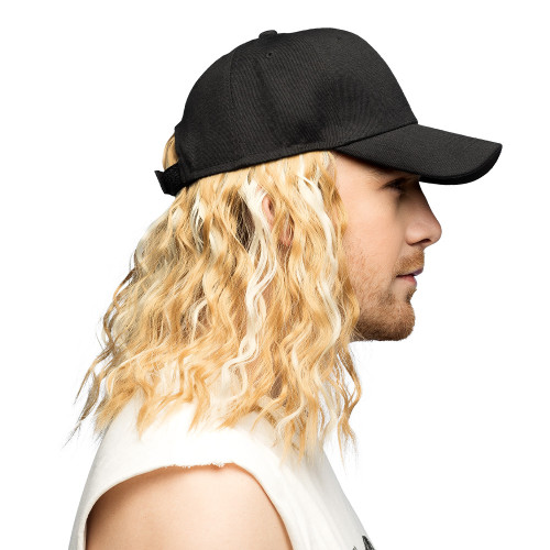 Casquette avec cheveux blond pour adulte en vente chez Be Happy