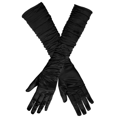 Gants long plissée noir