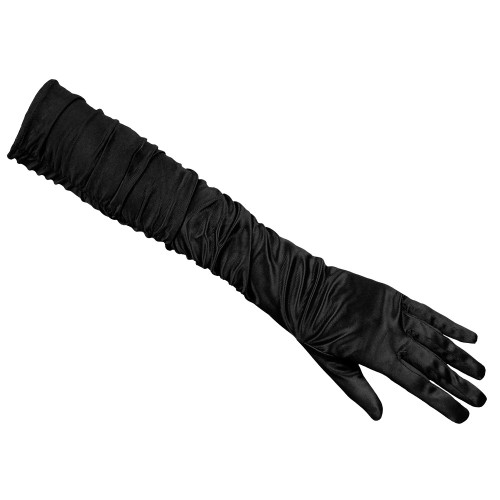 Gants long plissée noir