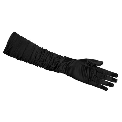 Gants long plissée noir