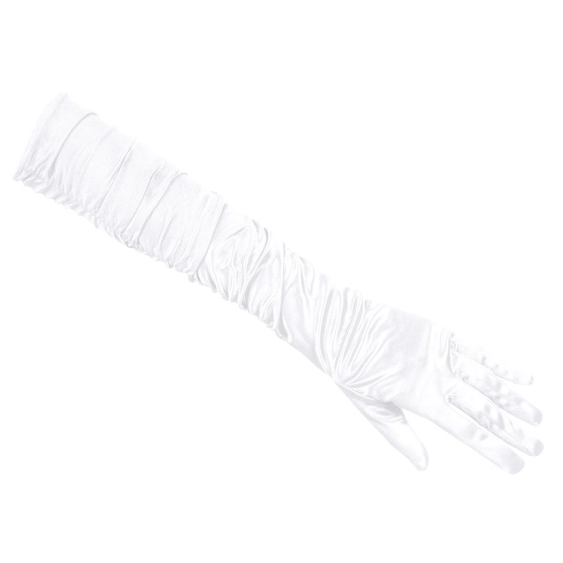 Gants long plissée blanc