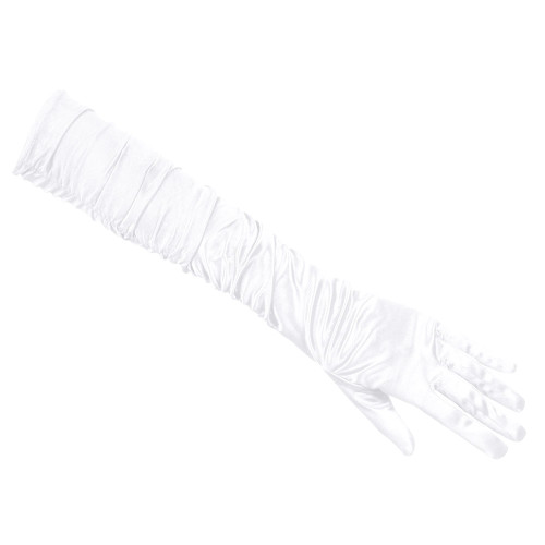 Gants long plissée blanc
