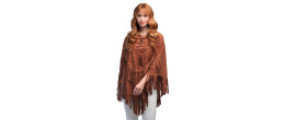 Poncho hippie, cowgirl marron pour adulte en vente chez Be Happy déguisement