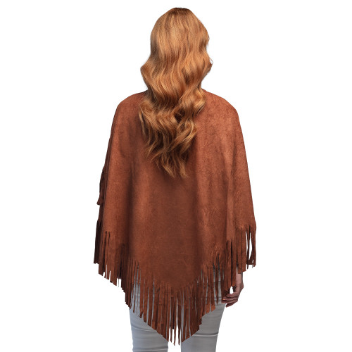 Poncho hippie, cowgirl marron pour adulte en vente chez Be Happy déguisement