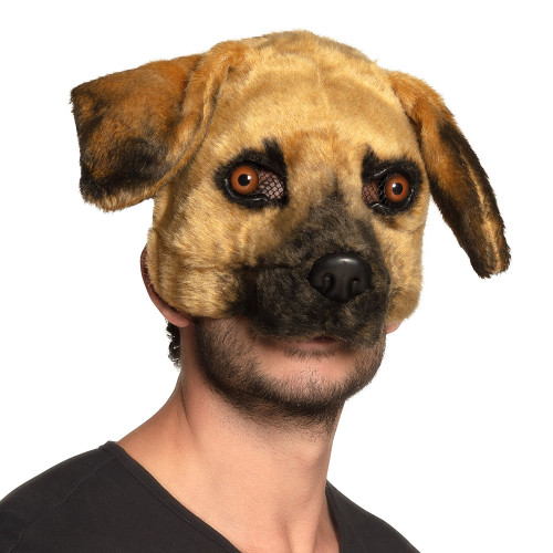 Masque peluche chien luxe Labrador pour adulte en vente à Paris chez Be Happy et en ligne.