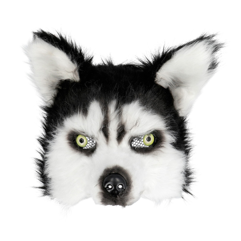 Masque peluche de chien Husky luxe pour adulte en vente à Paris chez Be Happy et en ligne.