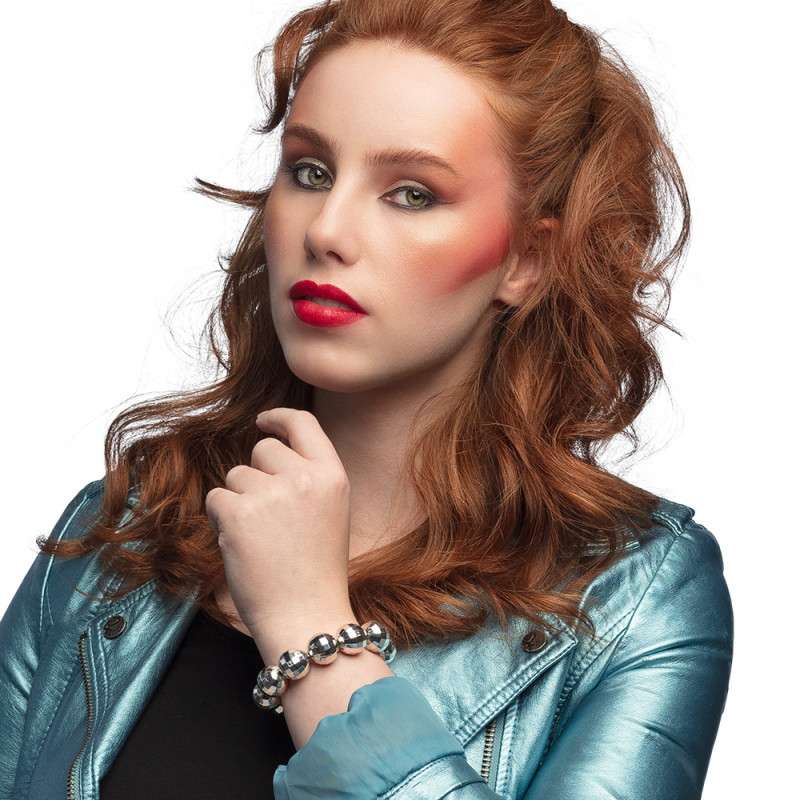 Bracelet disco avec boule à facette année 80's pour adulte en vente chez Be Happy