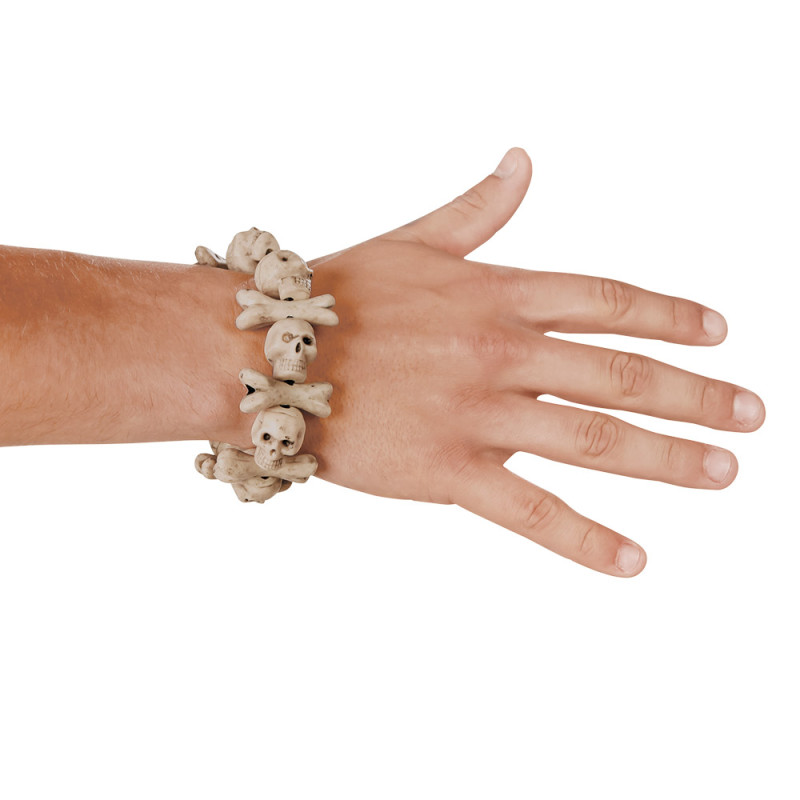 Bracelet tête de mort skull bones pour adulte en vente chez Be Happy