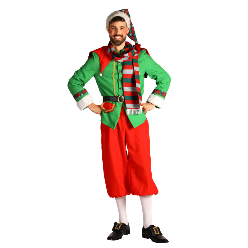 Costume lutin de noel homme luxe