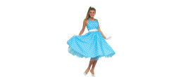 Robe année 50 à pois bleu, rock'n'roll