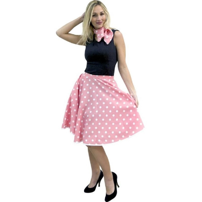Déguisement jupe Rock'n Roll femme rose