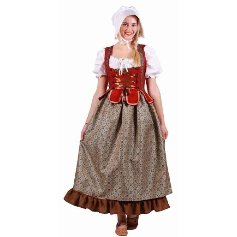 Location robe de paysanne médiévale femme bordeaux luxe chez Be Happy