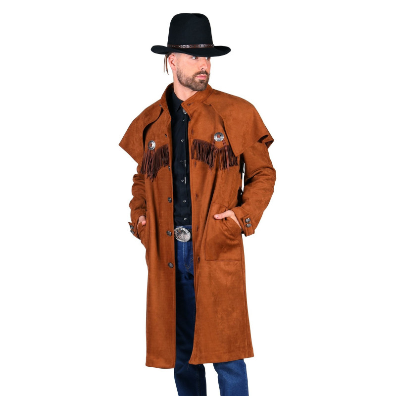 Location veste de cow boy western couleur marron daims pour homme chez Be Happy