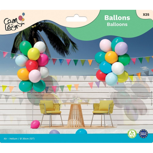 25 ballons multicolore