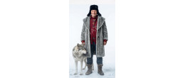 Manteau du Grand Nord en fourrure épaisse, costume de style Viking ou Jon Snow, boutique de location Be Happy.