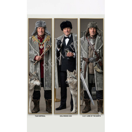Manteau du Grand Nord en fourrure épaisse, costume de style Viking ou Jon Snow, boutique de location Be Happy.