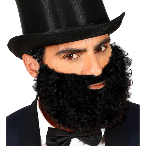 Barbe et moustache frisée noir