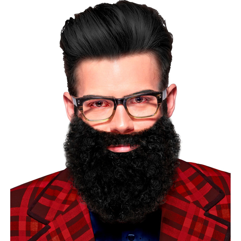 Barbe noir frisée