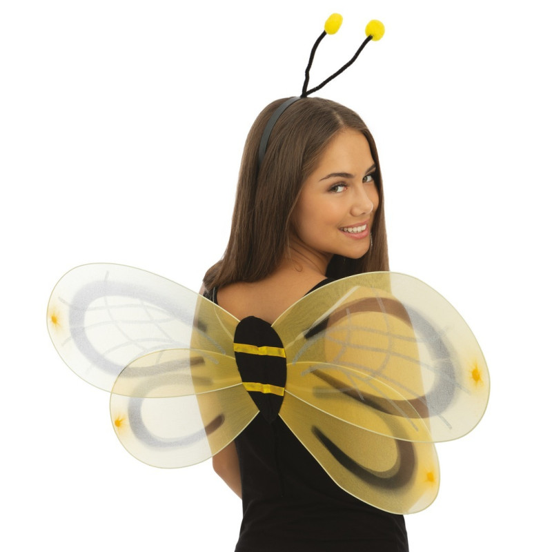 Ailes d'abeille 48 cm avec antenne pour adulte et enfant en vente chez Be Happy à Paris