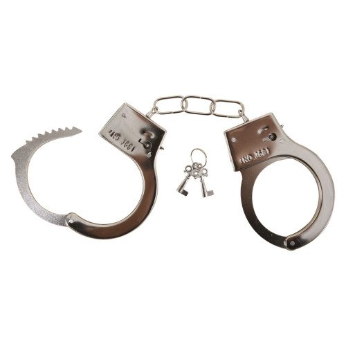 Paire de menotte en métal avec clé pour déguisement police, fbi, uniforme, sexy en vente à Paris chez Be Happy