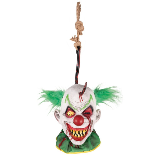 Tête clown fou sur crochet à suspendre pour décoration Halloween à Paris