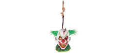 Tête clown fou sur crochet à suspendre pour décoration Halloween à Paris