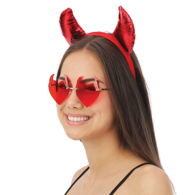 Lunettes coeur diable rouge