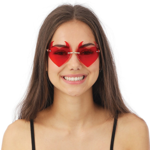Lunettes coeur diable rouge