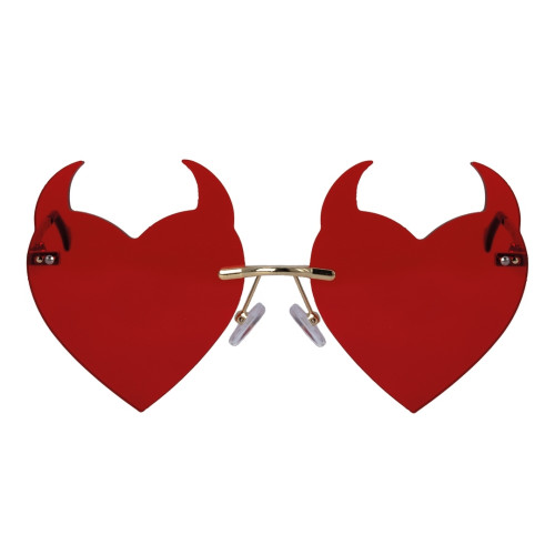Lunettes coeur diable rouge
