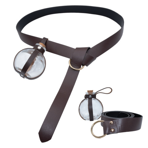 Ceinture avec fiole en verre