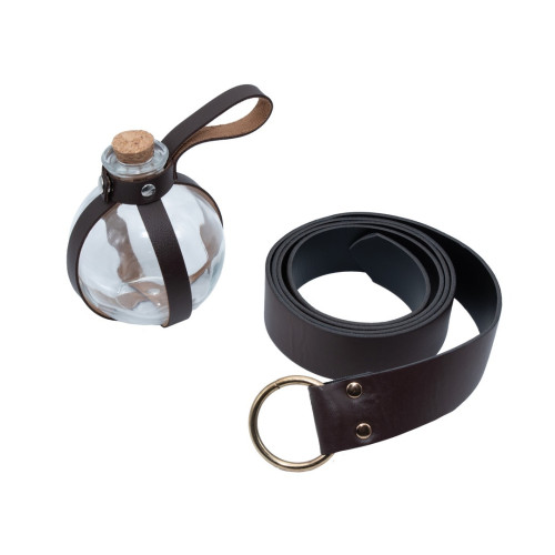 Ceinture avec fiole en verre