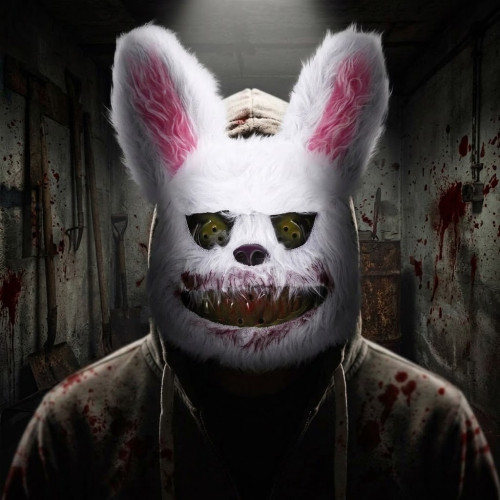 Masque Lapin Tueur sanglant, Scary Rabbit – Masque Labubu Halloween en vente à Paris